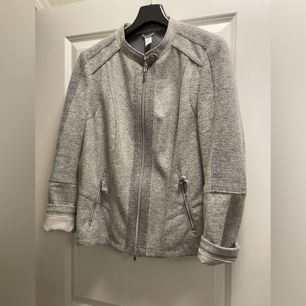 Gray wool zip-up jacket